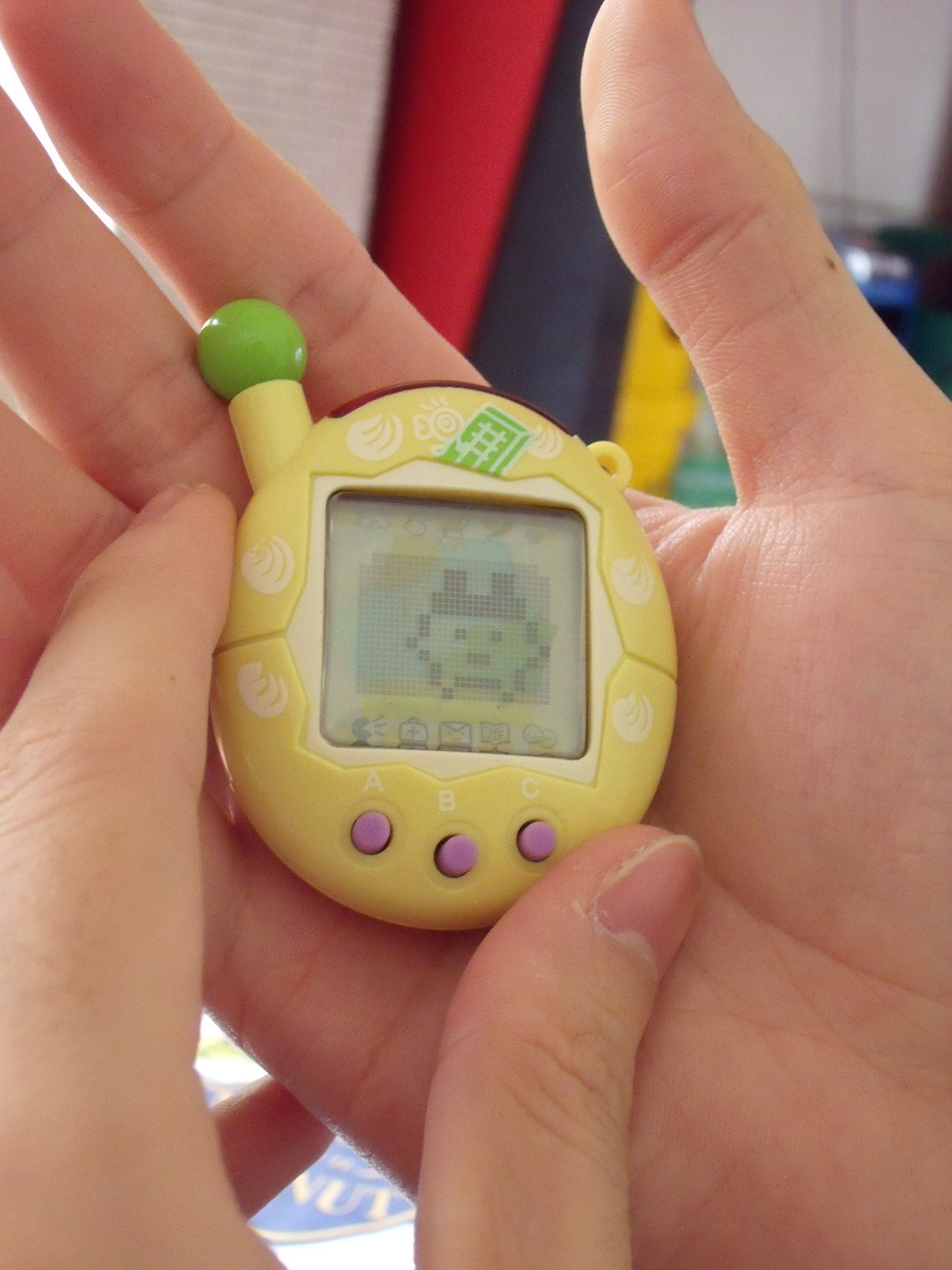 on the picture you se a tamagotchi